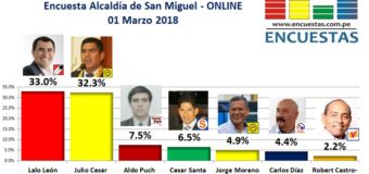 Encuesta Online Alcaldía de San Miguel – 01 Marzo 2018