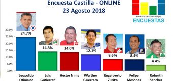 Encuesta Castilla, ONLINE – 23 Agosto  2018