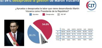 Aprobación de Martín Vizcarra bajó a 38% en Agosto 2020, según  CIT